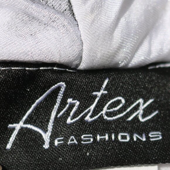 Artex Fashions Plus Size White w Silver Metallic Ribbed Knit Zip Jacket Sz 3X - Picture 5 of 6